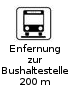 Entfernung zur Bushaltestelle 200 m